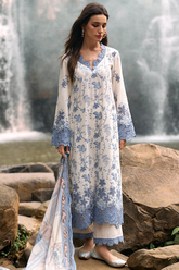 IMAGE - 3PC DHANAK EMBROIDERED SHIRT WITH TWILL PRINTED SHAWL AND TROUSER - HZG2366